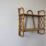Rattan wall shelf