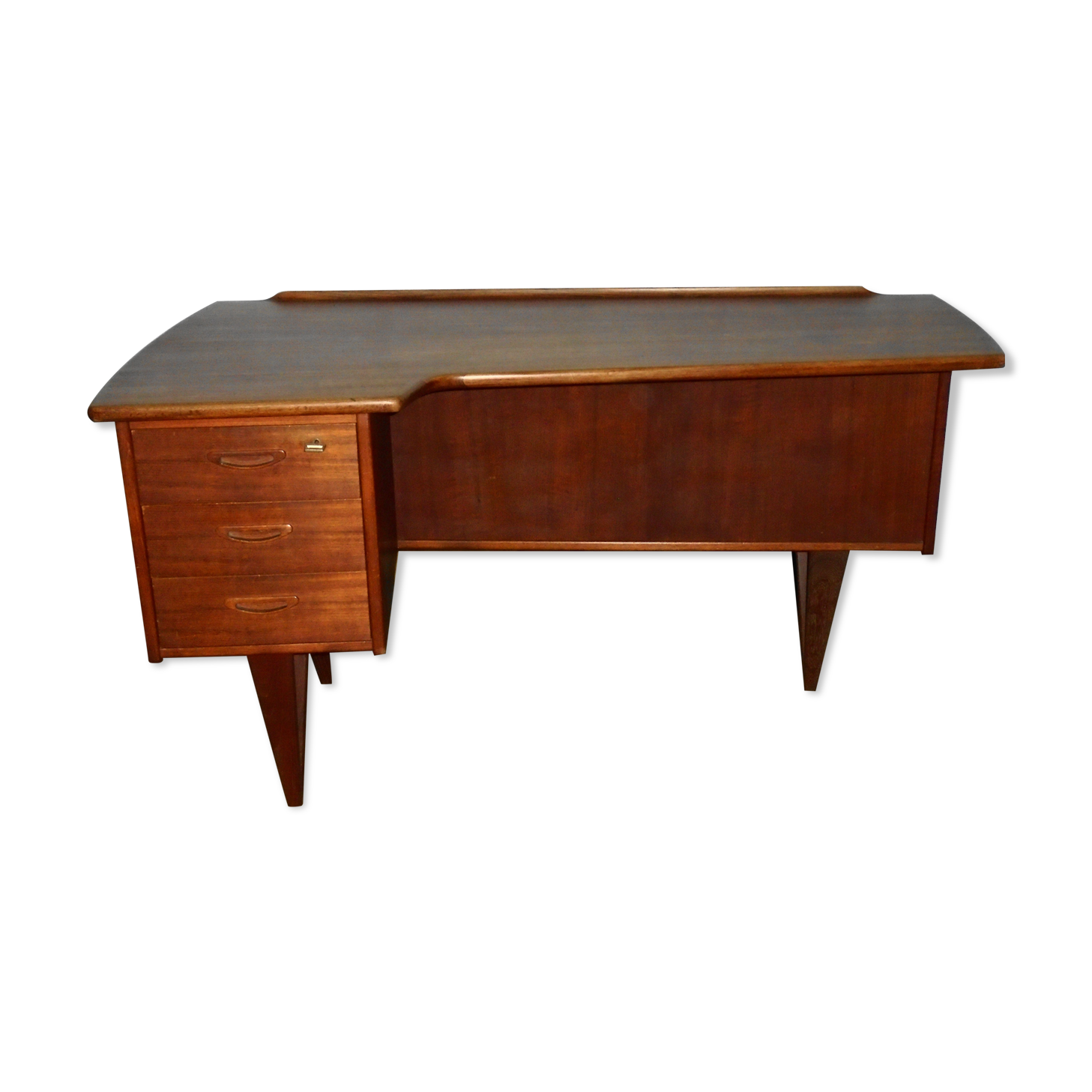 Peter Lovig Nielsen's Scandinavian teak boomerang desk from the 60s