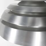 Vintage pendant light with brushed aluminum slats, 1970s