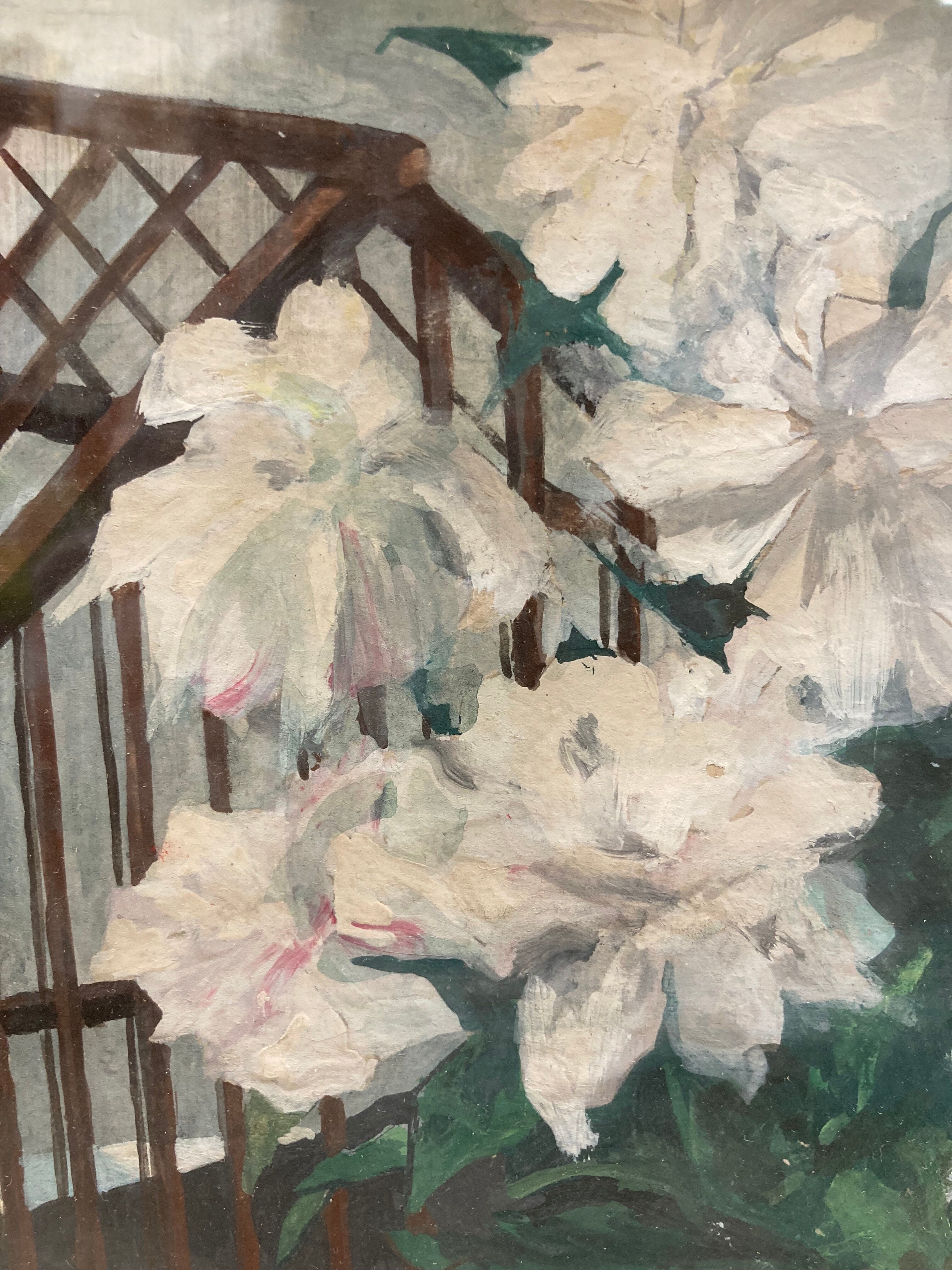 Vintage gouache painting