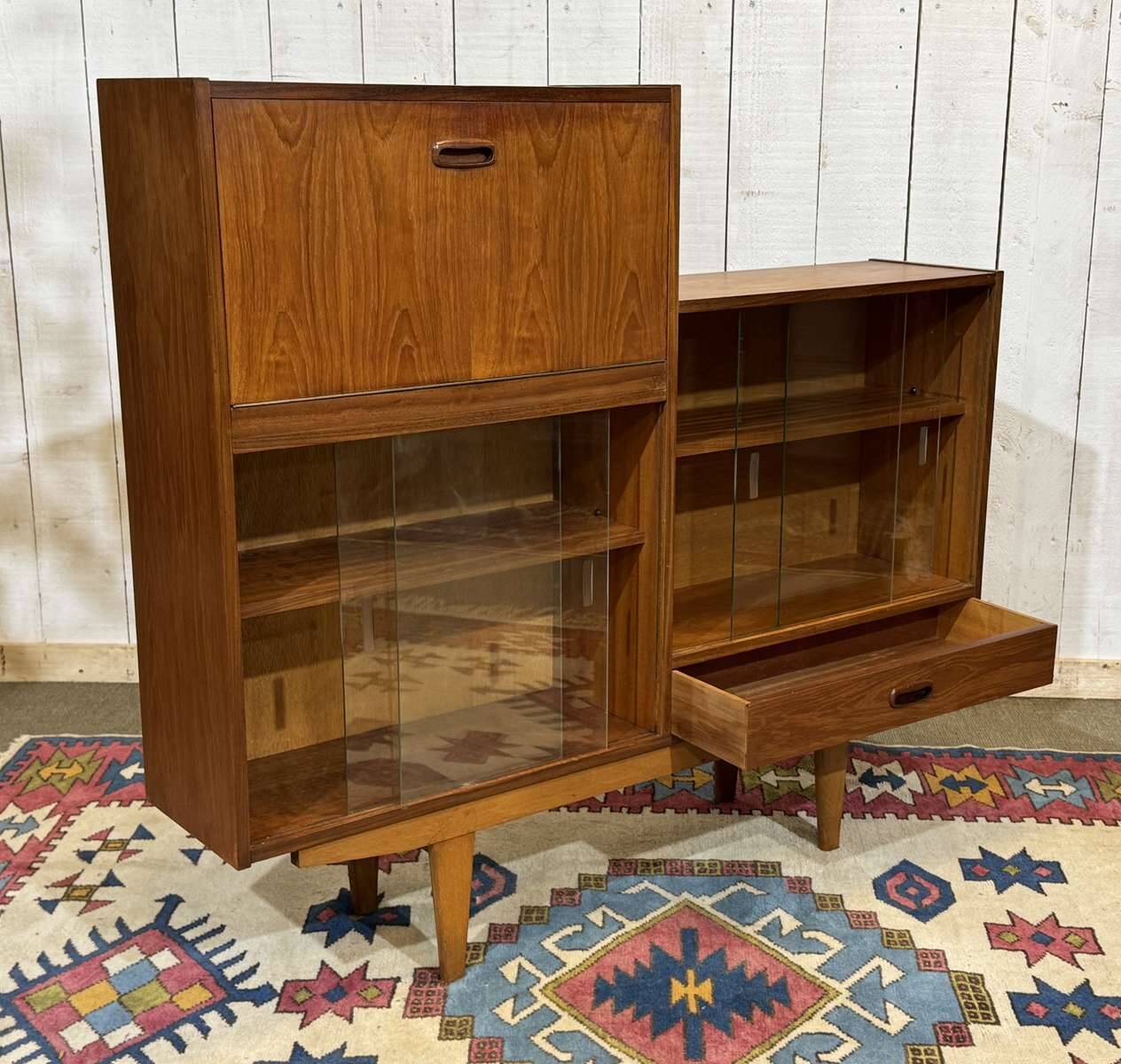1970s teak English bar