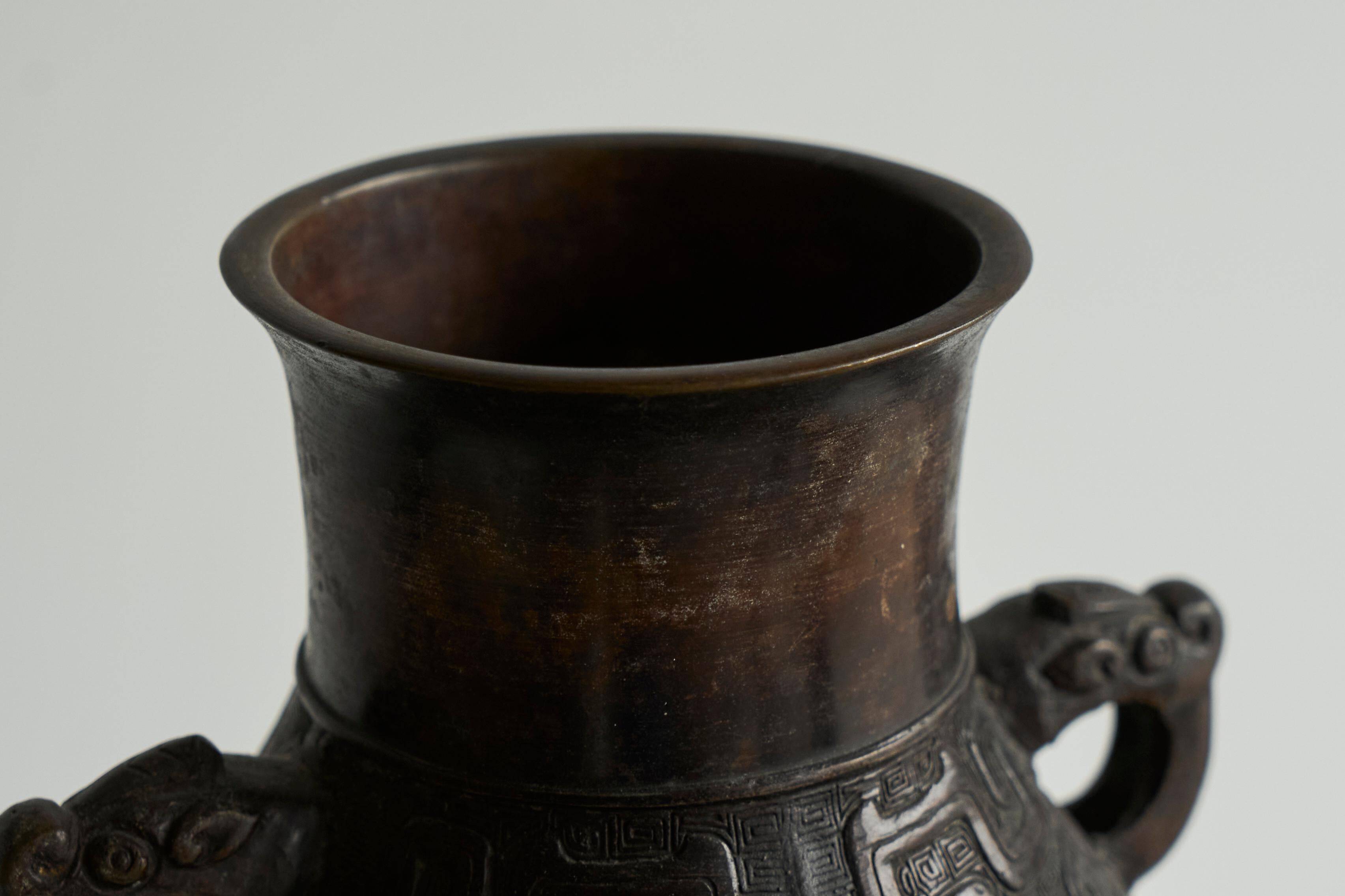 Japanese bronze vase from the early 20th century.