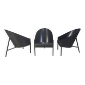Ensemble de 3 chaises vintage Pratfall par Philippe Starck pour Driade, 1982