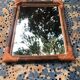 Mirror in wood and rattan 60s