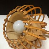 Vintage rattan wall lamps 60s, sold by 2