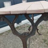 Antique bistro table with wooden top