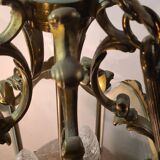 Lantern suspension 3 bronze lights h40x20 with fixing 60 cm good condition