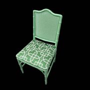 Chippendale Faux Bamboo Dining Chair with  Pierre Frey fabric