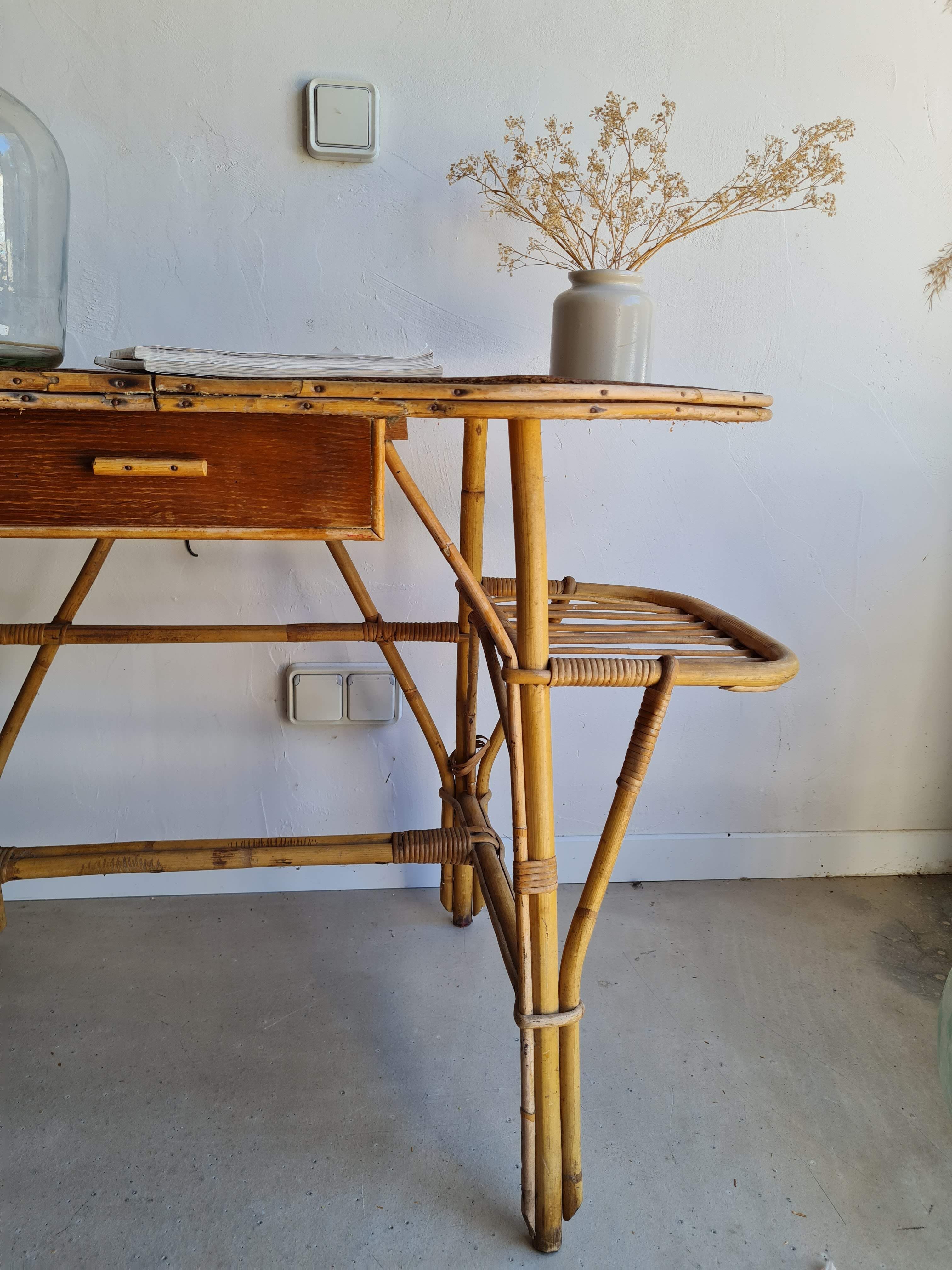 Vintage rattan desk