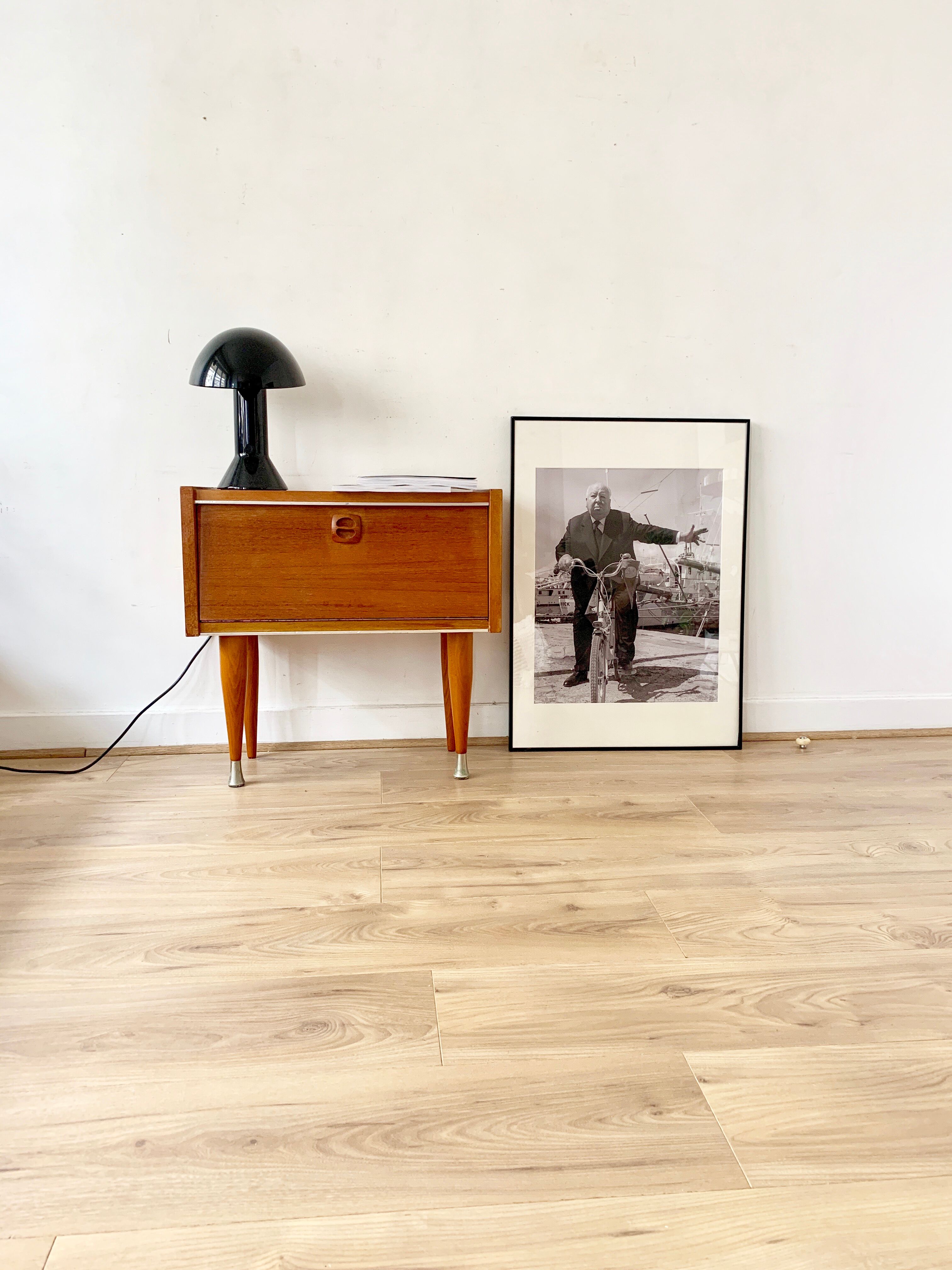Scandinavian teak nightstand bedside table