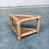 Handcrafted Bamboo Corner Table Set, 1970s, Set of 2