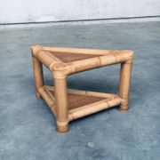 Handcrafted Bamboo Corner Table Set, 1970s, Set of 2