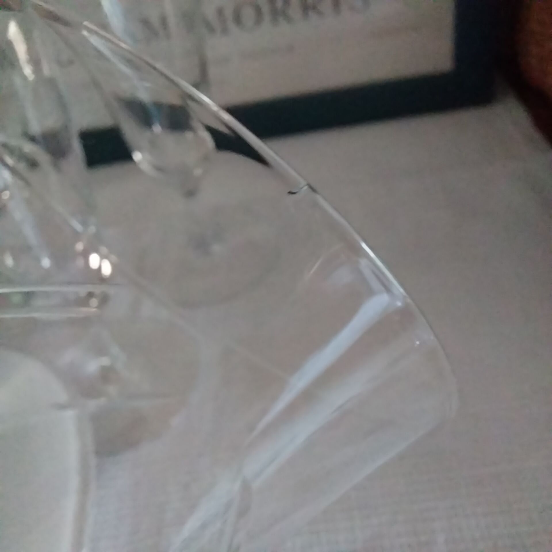 Old engraved crystal champagne flutes