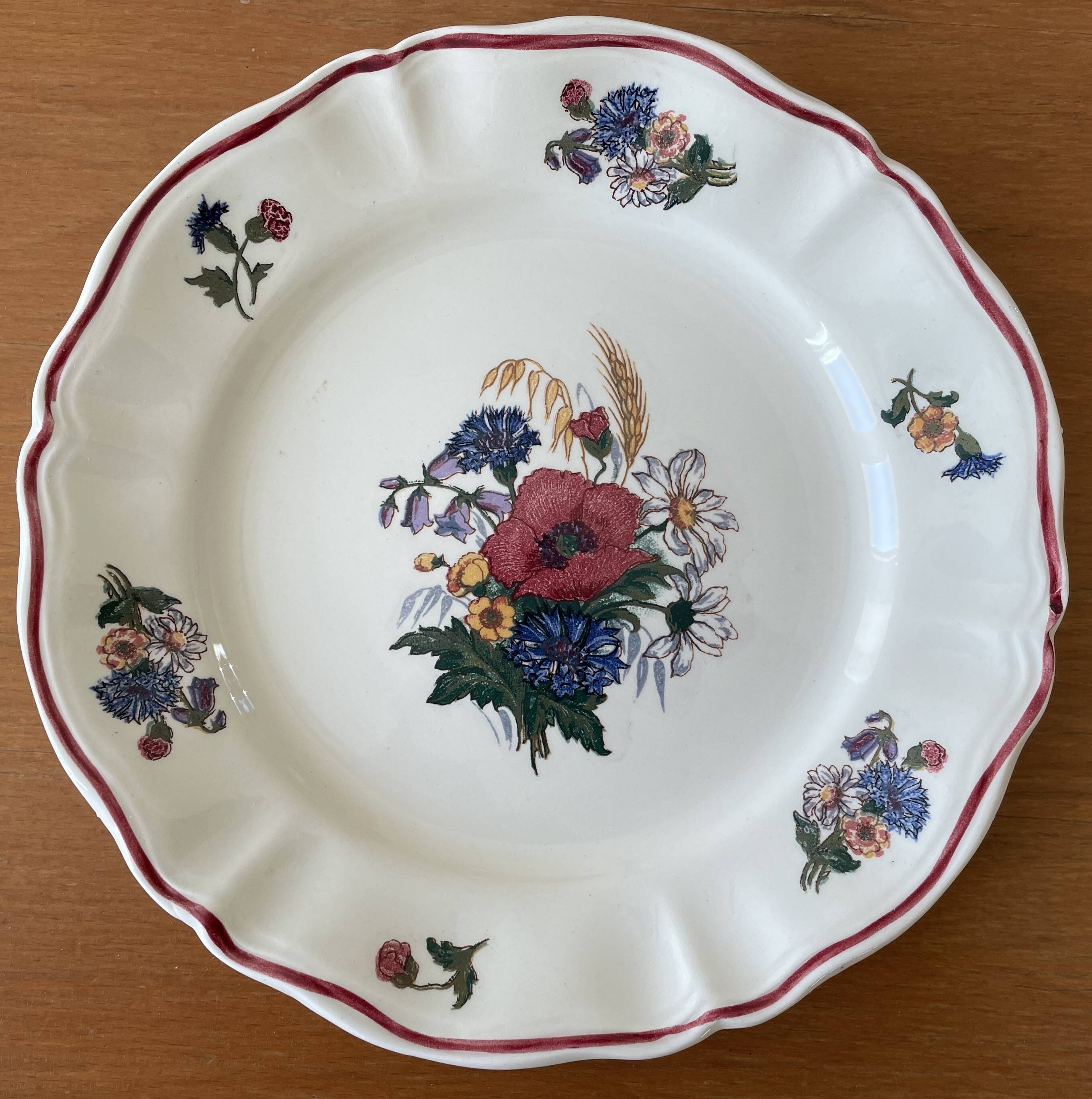 6 antique dessert plates in Sarreguemines earthenware