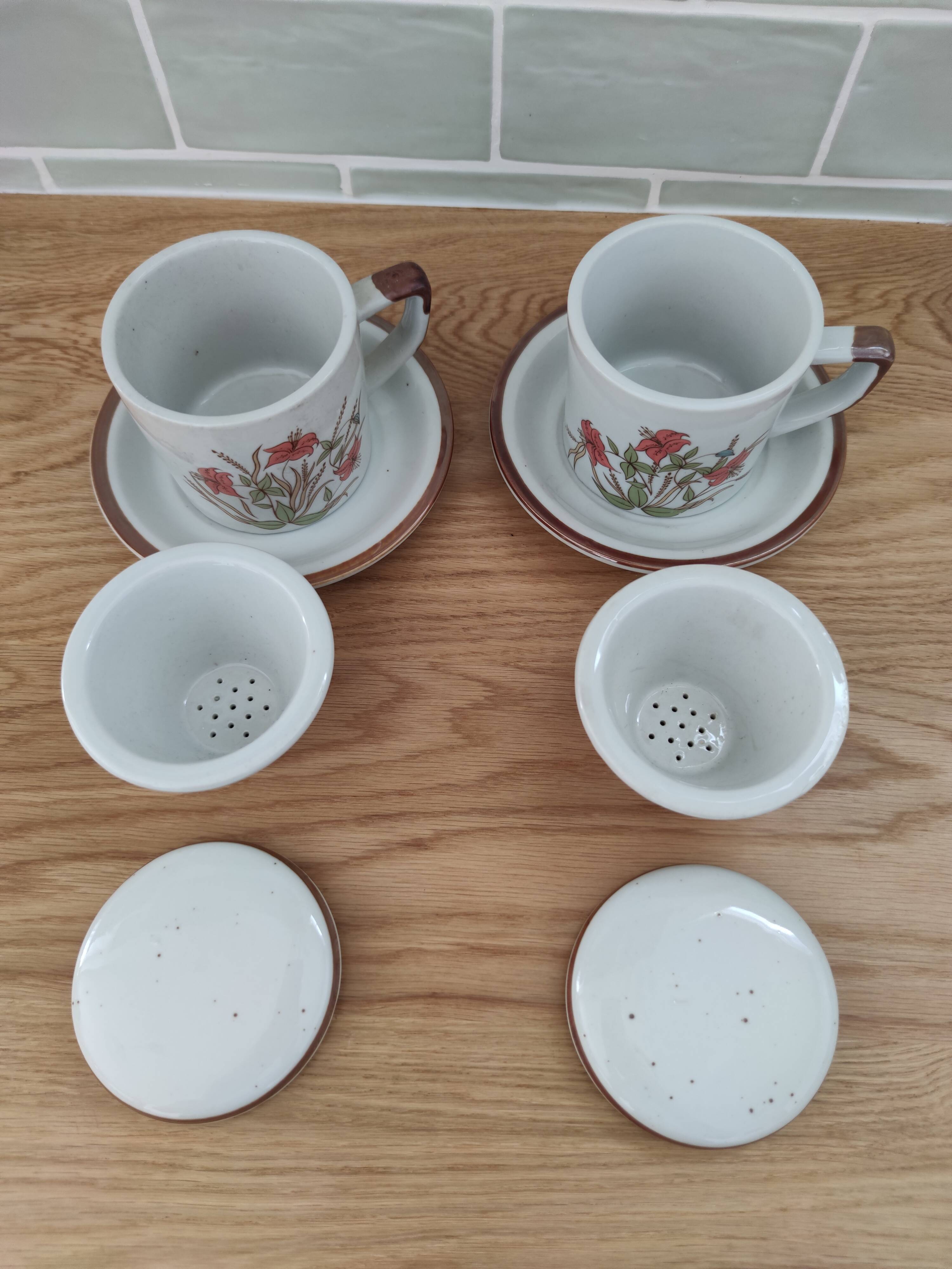 Lot de 2 tisanières vintage