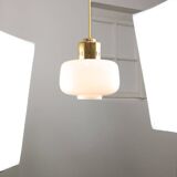 Pair of Mid-Century Opaline Pendant Lamps, 60s