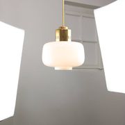 Pair of Mid-Century Opaline Pendant Lamps, 60s