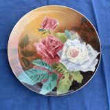 Plate with iron rose motifs, hb, Choisy le roi art deco