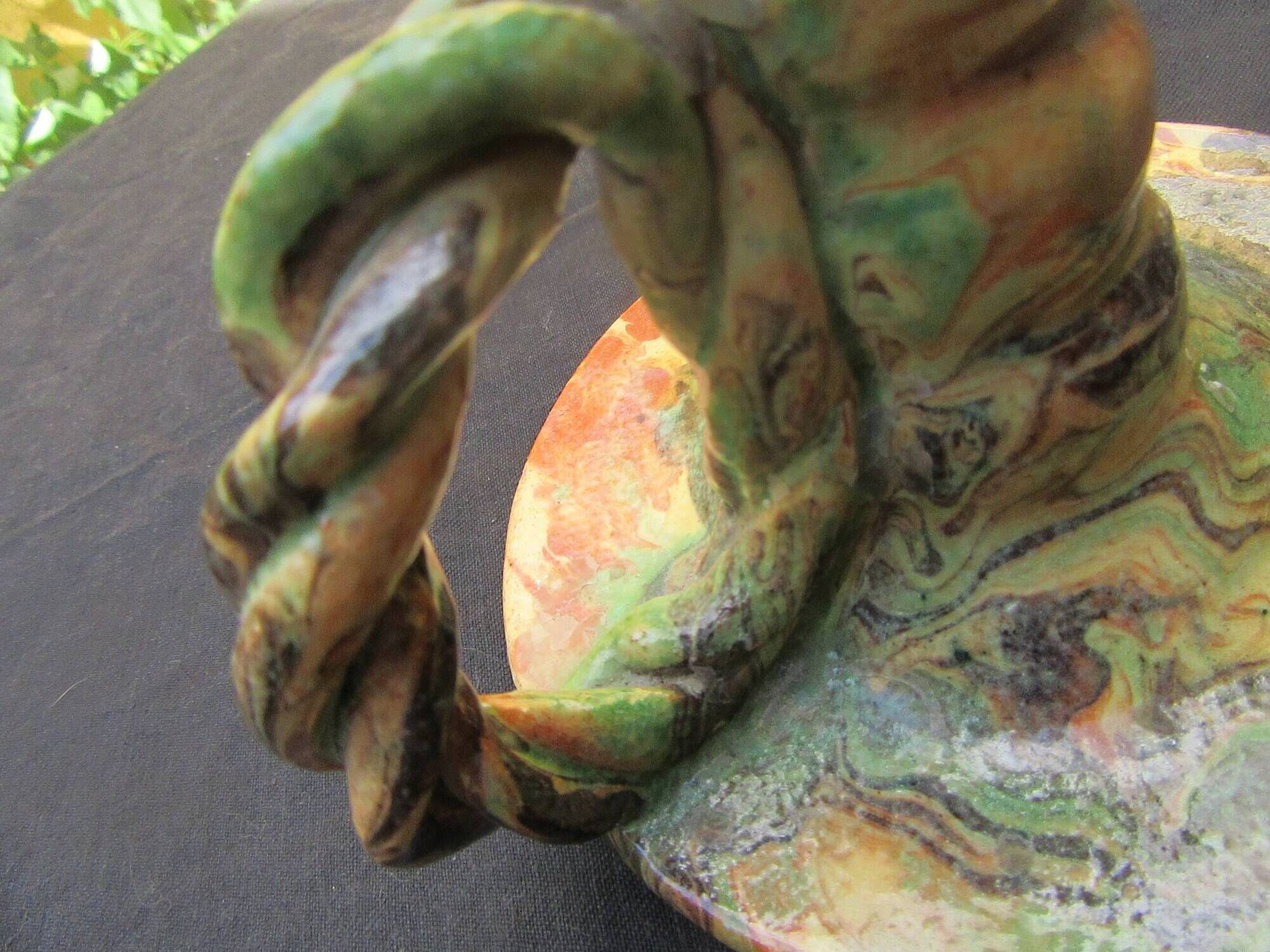 Small lamp base or candle holder in glazed earthenware, Bernard CLUNY pottery