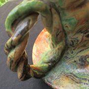 Small lamp base or candle holder in glazed earthenware, Bernard CLUNY pottery