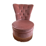 Chauffeuse en velours rose