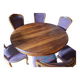 Solid walnut gueridon table for 6 to 16 guests.