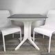 White woven resin garden chair