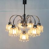 German type glass and metal chandelier 9471 by Richard Essig, 1970s.