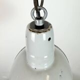 Industrial Grey Enamel Factory Pendant Lamp, 1960s