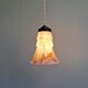 Art Deco pendant light in pink marbled opaline (4 available)