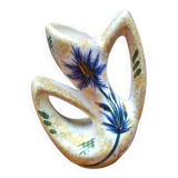 Earthenware vase signed by Jacqueline Gelb with a thistle decoration.