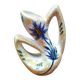 Earthenware vase signed by Jacqueline Gelb with a thistle decoration.