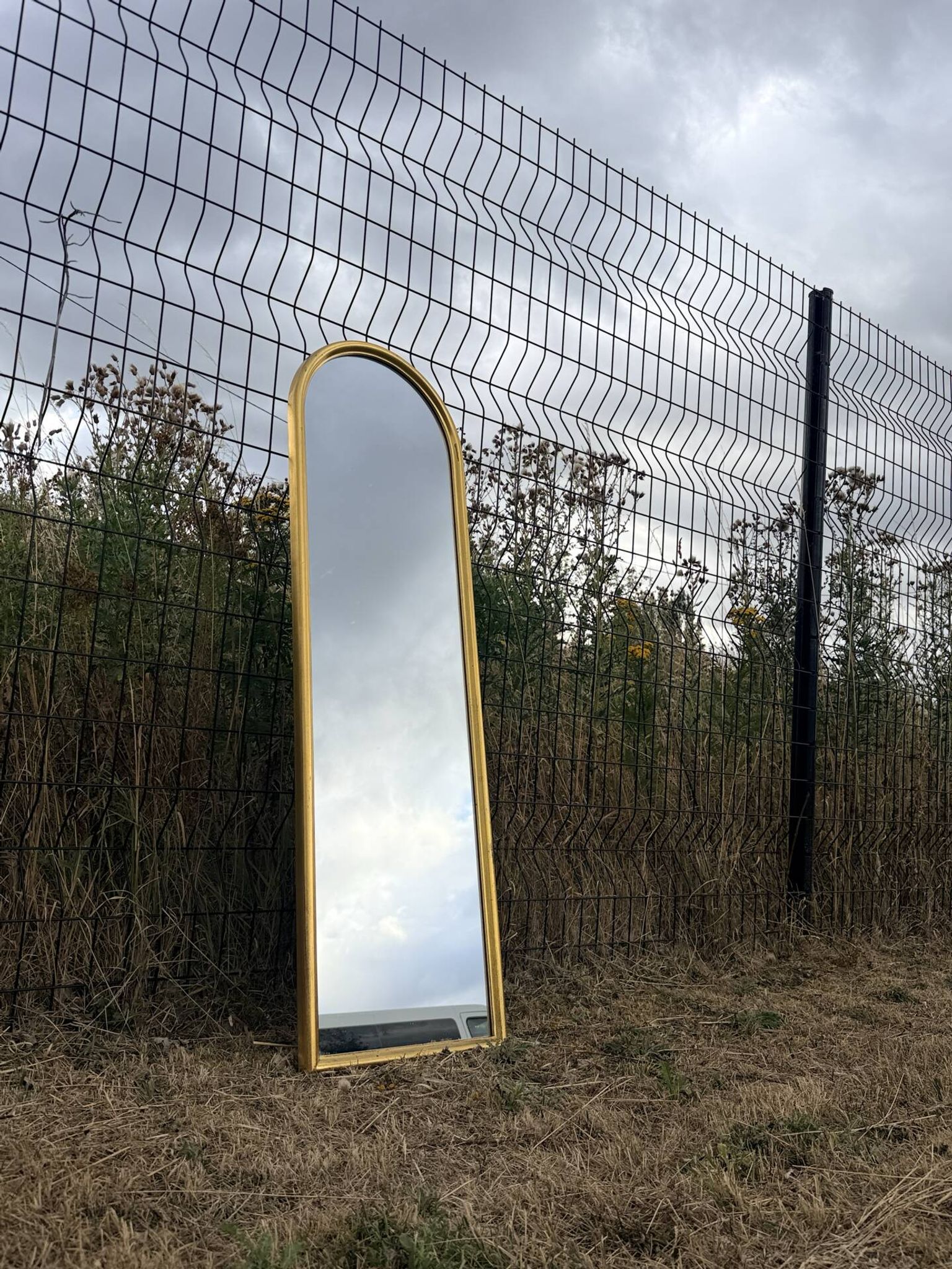 Grand Arched Vintage Mirror Hollywood Regency - Deknudt Edition (Years)