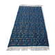 Tapis bleu à motifs berbères fait main 134x208cm