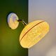 Vintage wall lamp with yellow clichy glass shade and red trim