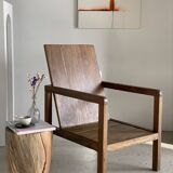 Armchair in natural wood (teak) minimalist design