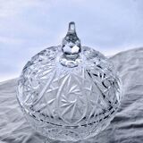 Large antique Bohemian crystal candy dish