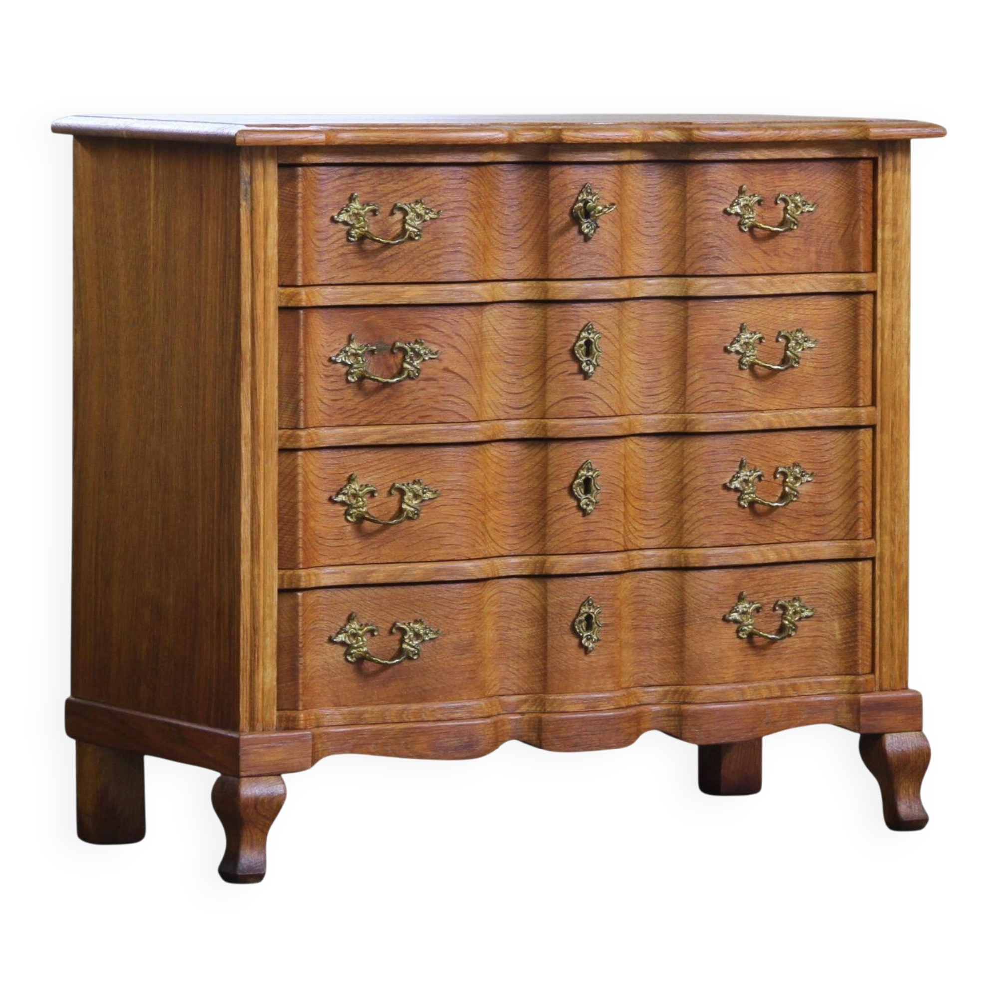 Vintage 1960s Danish Brutalist light oak dresser Kjærnulf & French style