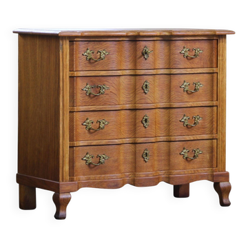 Commode en chêne clair brutaliste danoise des années 1960 Kjærnulf et de style français