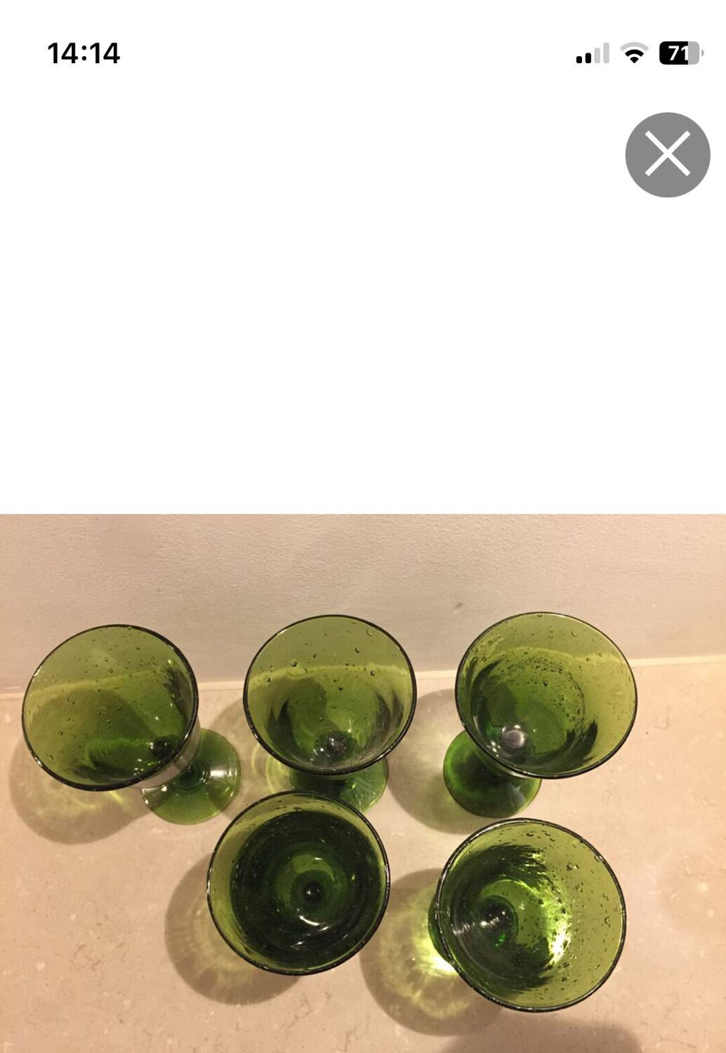 Set of 5 antique blown glass bubble glasses.