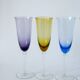 Ensemble de 5 flûtes en verre coloré multicolores 1970