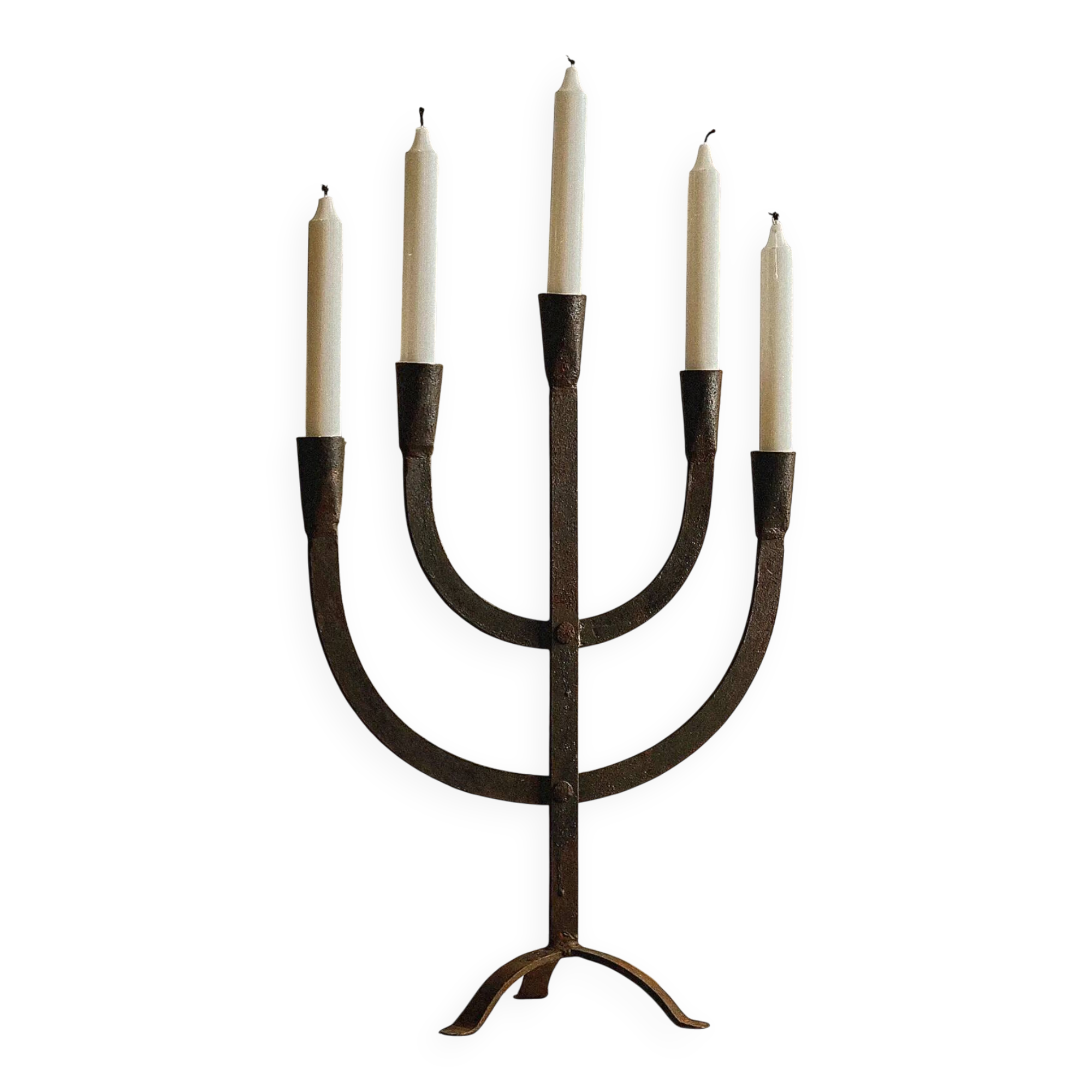 Five-light cast iron candelabrum