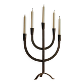 Five-light cast iron candelabrum