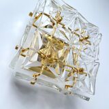 pair vintage wall lamps 60s golden crystal fine gold