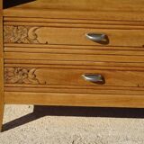 Large Art Deco bedside table in light oak