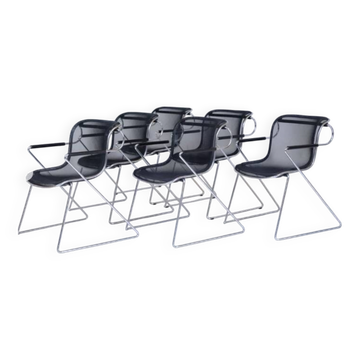 6 Pénélope chairs by Charles Pollock 1980