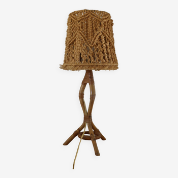 tripod rattan lamp and rope lampshade