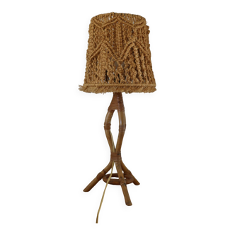 tripod rattan lamp and rope lampshade