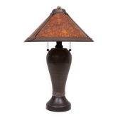 Lampe de table en cuivre et mica de style Arts & Crafts de Dirk van Erp vintage, 20e siècle