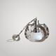 ANTIQUE CHANDELIER MAZZEGA Murano Opalescent Glass and Chrome Metal Pendant Light